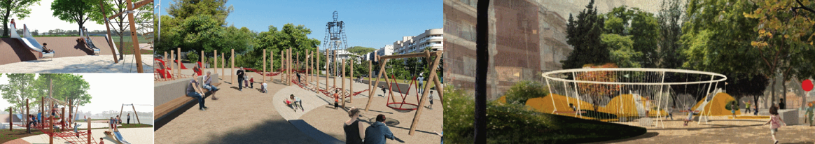 Reinicio de las obras de renovación y mejora el área de juegos infantiles del Passeig Maragall y del Parc del Mil·lenni